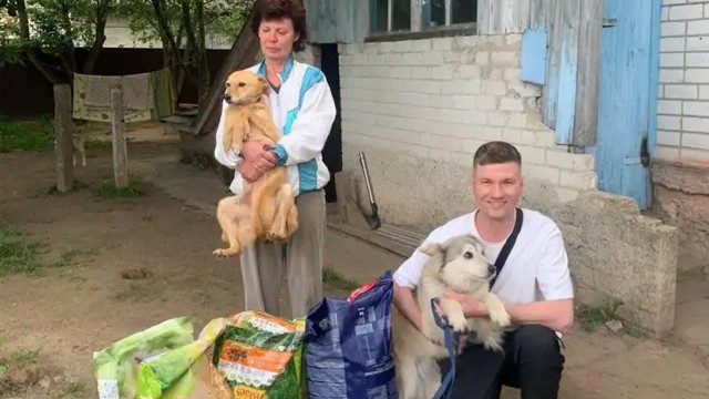 Our team transported the dogs to Romania and on the way back received d food for the animals as humanitarian aid.